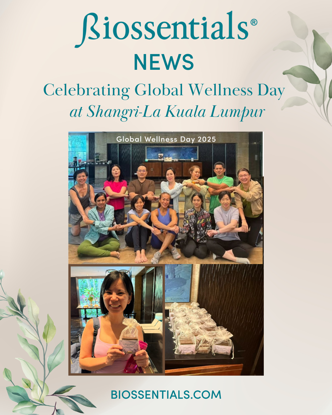 Biossentials celebrates Global Wellness Day 2025 with participants at Shangri-La Kuala Lumpur