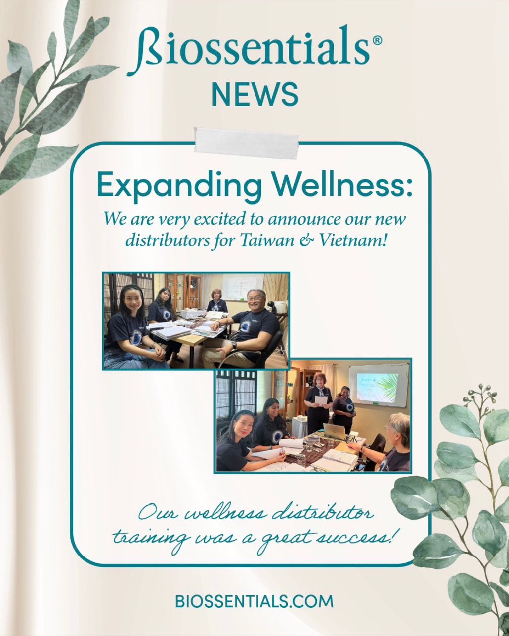 Biossentials announces new wellness distributors for Taiwan and Vietnam following successful training