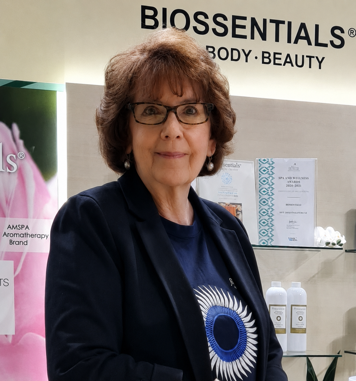 Biossentials founder Joanne at the Biossentials spa, body and beauty showroom